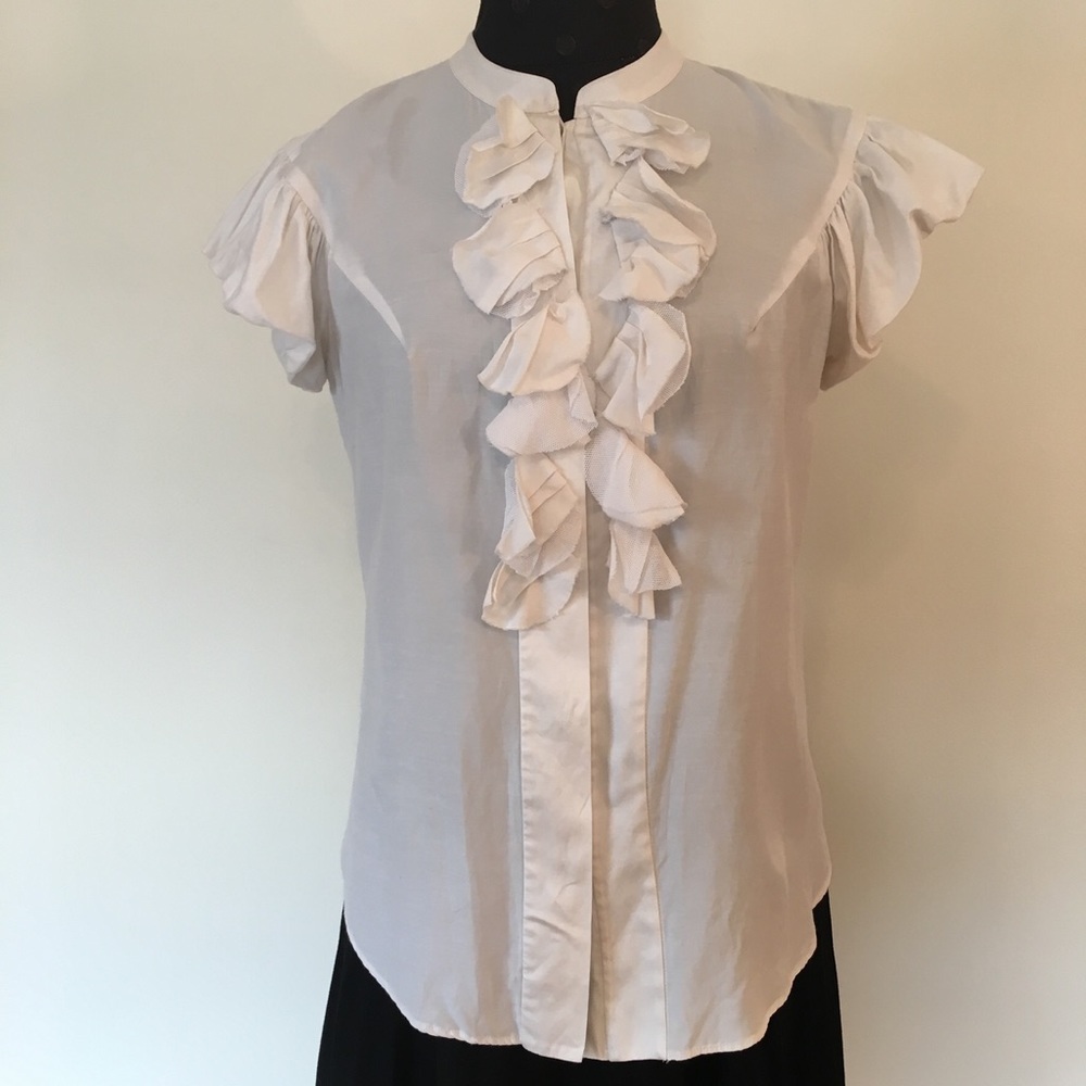 Rebecca Taylor Ivory Silk Cotton blend Blouse